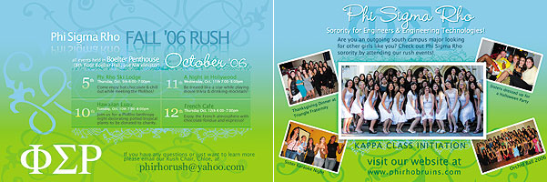 Phi Sigma Rho Rush Flyer